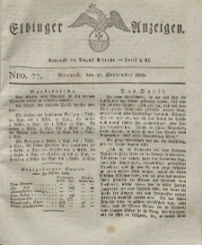 Elbinger Anzeigen, Nr. 77. Mittwoch, 27. September 1826