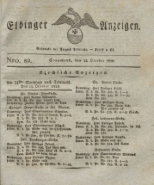 Elbinger Anzeigen, Nr. 82. Sonnabend, 14. Oktober 1826