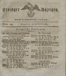 Elbinger Anzeigen, Nr. 84. Sonnabend, 21. Oktober 1826