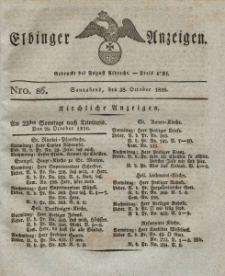 Elbinger Anzeigen, Nr. 86. Sonnabend, 28. Oktober 1826