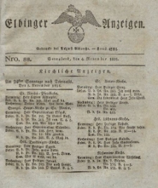 Elbinger Anzeigen, Nr. 88. Sonnabend, 4. November 1826