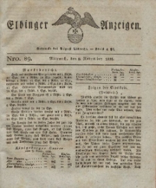 Elbinger Anzeigen, Nr. 89. Mittwoch, 8. November 1826