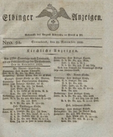 Elbinger Anzeigen, Nr. 94. Sonnabend, 25. November 1826