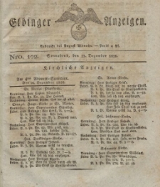 Elbinger Anzeigen, Nr. 102. Sonnabend, 23. Dezember 1826