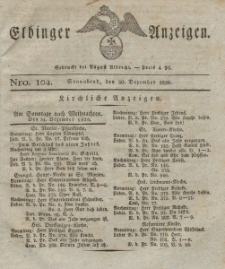 Elbinger Anzeigen, Nr. 104. Sonnabend, 30. Dezember 1826