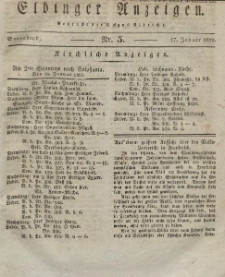 Elbinger Anzeigen, Nr. 5. Sonnabend, 17. Januar 1829