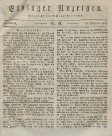 Elbinger Anzeigen, Nr. 6. Mittwoch, 21. Januar 1829
