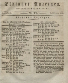Elbinger Anzeigen, Nr. 11. Sonnabend, 7. Februar 1829