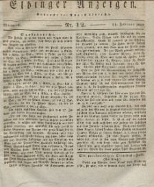 Elbinger Anzeigen, Nr. 12. Mittwoch, 11. Februar 1829