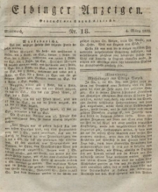 Elbinger Anzeigen, Nr. 18. Mittwoch, 4. März 1829