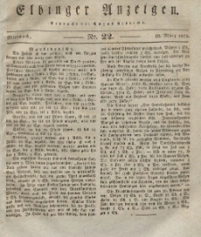 Elbinger Anzeigen, Nr. 22. Mittwoch, 18. März 1829