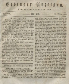 Elbinger Anzeigen, Nr. 24. Mittwoch, 25. März 1829