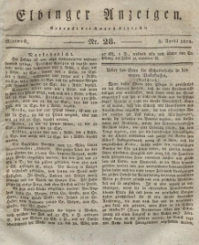 Elbinger Anzeigen, Nr. 28. Mittwoch, 8. April 1829