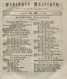 Elbinger Anzeigen, Nr. 38. Dienstag, 12. Mai 1829