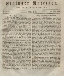 Elbinger Anzeigen, Nr. 40. Mittwoch, 20. Mai 1829