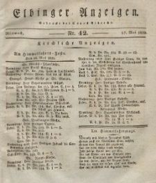 Elbinger Anzeigen, Nr. 42. Mittwoch, 27. Mai 1829