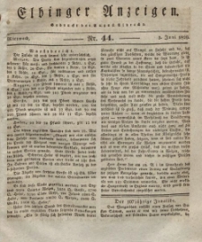 Elbinger Anzeigen, Nr. 44. Mittwoch, 3. Juni 1829