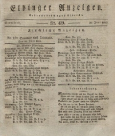 Elbinger Anzeigen, Nr. 49. Sonnabend, 20. Juni 1829