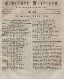 Elbinger Anzeigen, Nr. 53. Sonnabend, 4. Juli 1829