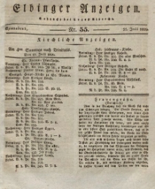 Elbinger Anzeigen, Nr. 55. Sonnabend, 11. Juli 1829
