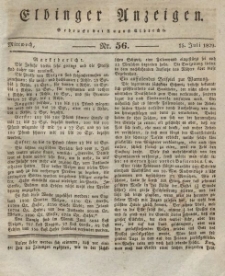 Elbinger Anzeigen, Nr. 56. Mittwoch, 15. Juli 1829
