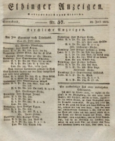 Elbinger Anzeigen, Nr. 57. Sonnabend, 18. Juli 1829