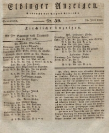 Elbinger Anzeigen, Nr. 59. Sonnabend, 25. Juli 1829
