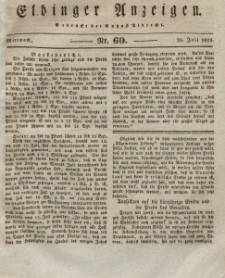 Elbinger Anzeigen, Nr. 60. Mittwoch, 29. Juli 1829