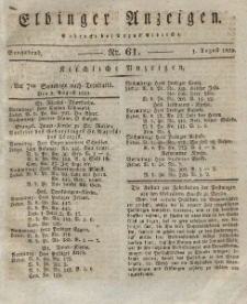 Elbinger Anzeigen, Nr. 61. Sonnabend, 1. August 1829