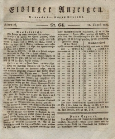 Elbinger Anzeigen, Nr. 64. Mittwoch, 12. August 1829