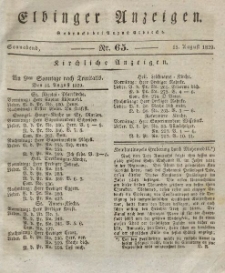 Elbinger Anzeigen, Nr. 65. Sonnabend, 15. August 1829