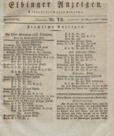 Elbinger Anzeigen, Nr. 73. Sonnabend, 12. September 1829