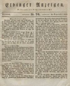 Elbinger Anzeigen, Nr. 76. Mittwoch, 23. September 1829