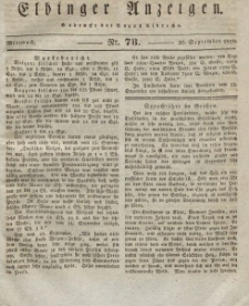 Elbinger Anzeigen, Nr. 78. Mittwoch, 30. September 1829
