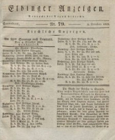 Elbinger Anzeigen, Nr. 79. Sonnabend, 3. Oktober 1829