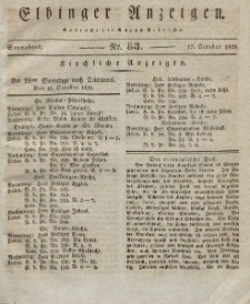 Elbinger Anzeigen, Nr. 83. Sonnabend, 17. Oktober 1829