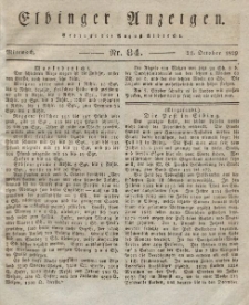 Elbinger Anzeigen, Nr. 84. Mittwoch, 21. Oktober 1829
