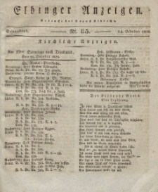 Elbinger Anzeigen, Nr. 85. Sonnabend, 24. Oktober 1829