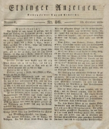 Elbinger Anzeigen, Nr. 86. Mittwoch, 28. Oktober 1829