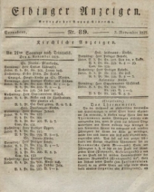 Elbinger Anzeigen, Nr. 89. Sonnabend, 7. November 1829
