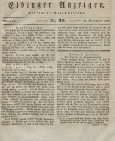 Elbinger Anzeigen, Nr. 90. Mittwoch, 11. November 1829