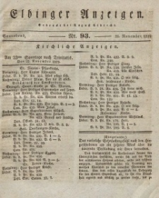 Elbinger Anzeigen, Nr. 93. Sonnabend, 21. November 1829