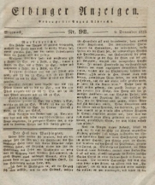 Elbinger Anzeigen, Nr. 98. Mittwoch, 9. Dezember 1829