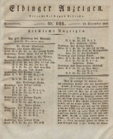 Elbinger Anzeigen, Nr. 101. Sonnabend, 19. Dezember 1829