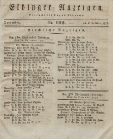 Elbinger Anzeigen, Nr. 102. Donnerstag, 24. Dezember 1829