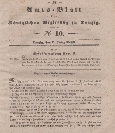 Amts-Blatt der Königlichen Regierung zu Danzig, 7. März 1849, Nr. 10