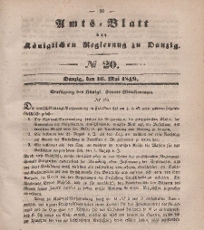 Amts-Blatt der Königlichen Regierung zu Danzig, 16. Mai 1849, Nr. 20