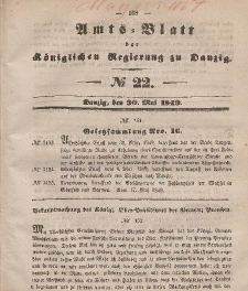 Amts-Blatt der Königlichen Regierung zu Danzig, 30. Mai 1849, Nr. 22