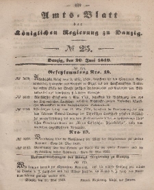 Amts-Blatt der Königlichen Regierung zu Danzig, 20. Juni 1849, Nr. 25