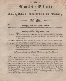 Amts-Blatt der Königlichen Regierung zu Danzig, 27. Juni 1849, Nr. 26